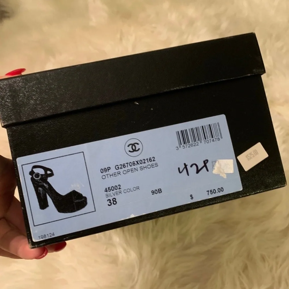 COPY - Silver Chanel Platform Heels - Picture 5 of 5